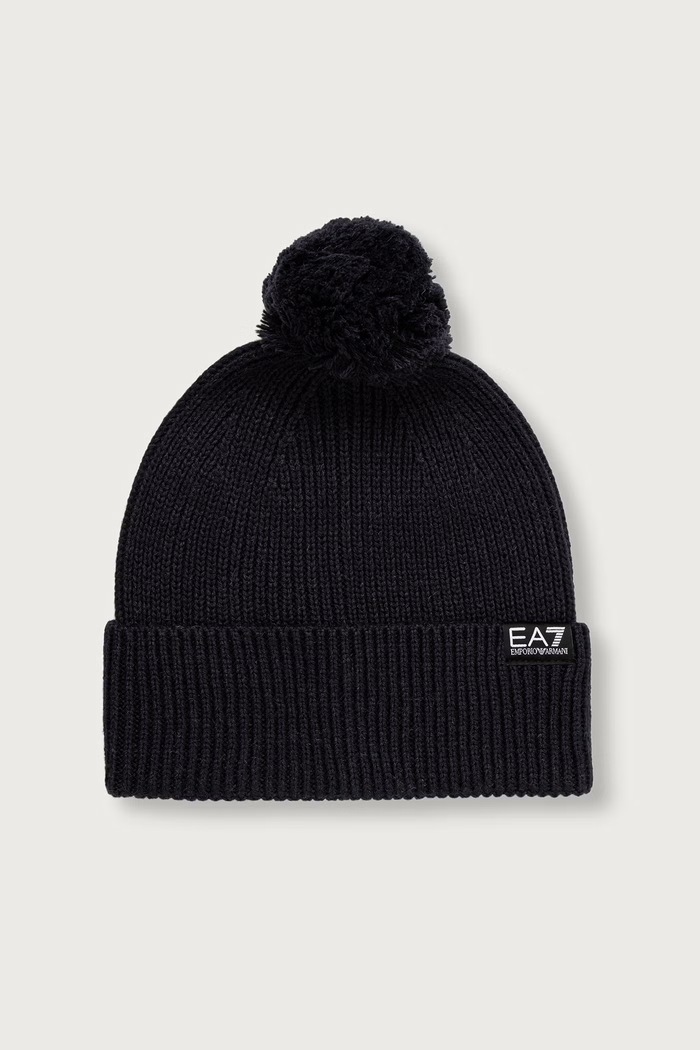EA7 Emporio Armani Czapka beanie z wełną granatowy AF29587.7X000915