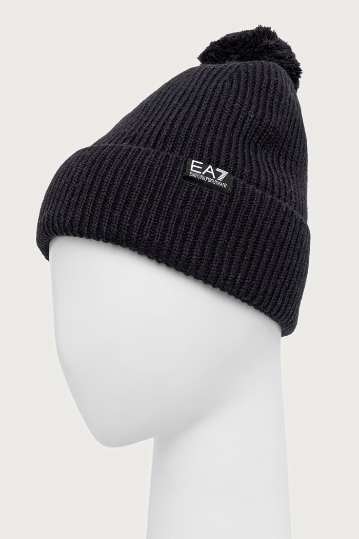 EA7 Emporio Armani Czapka beanie z wełną AF29587.7X000915 granatowy AW26