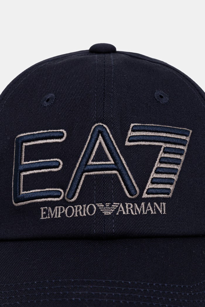 EA7 Emporio Armani czapka z daszkiem bawełniana AF29249.7X000831 granatowy AW26