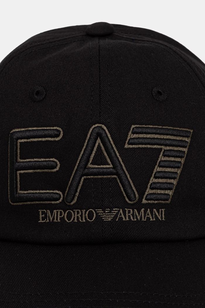 EA7 Emporio Armani czapka z daszkiem bawełniana AF29249.7X000831 czarny AW26