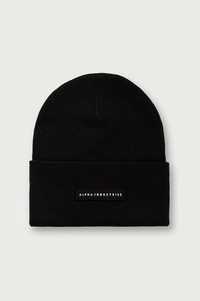 Alpha Industries cappello beanie Rubber Logo nero 258902