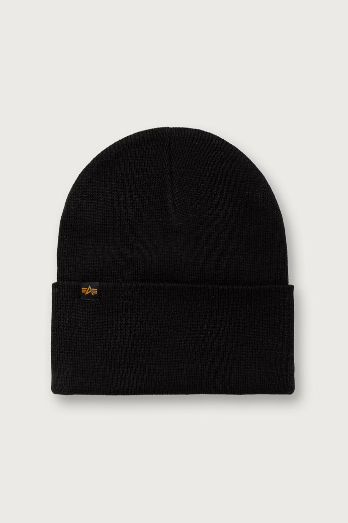 Alpha Industries cappello beanie Rubber Logo 258902 nero AW26