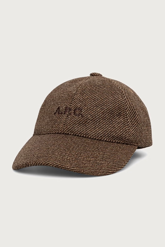 A.P.C. Czapka bejsbolówka z wełną casquette charlie brązowy WOATC.M24069