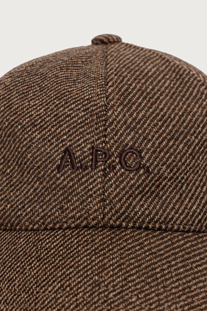 A.P.C. Czapka bejsbolówka z wełną casquette charlie WOATC.M24069 brązowy AW26