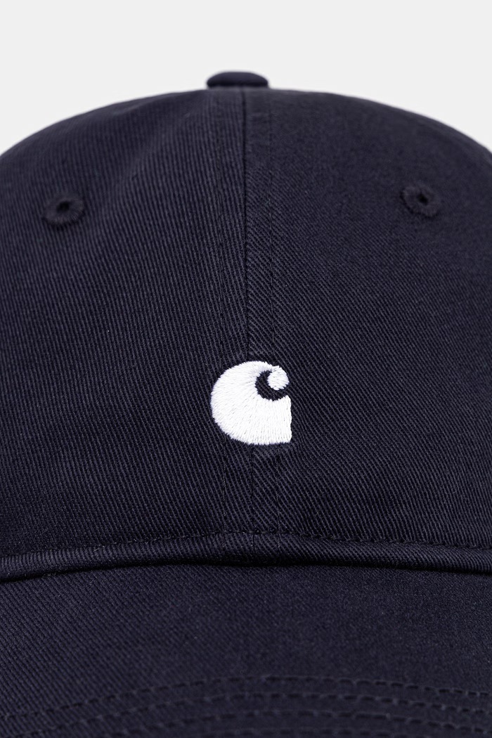 Carhartt WIP Madison Logo Cap czapka bejsbolówka bawełniana I036730 granatowy AW26