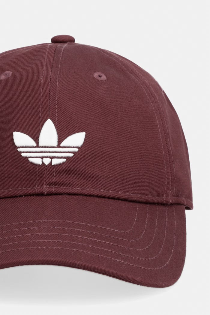 adidas Originals czapka bejsbolówka bawełniana Adicolor KR1658 bordowy AW26