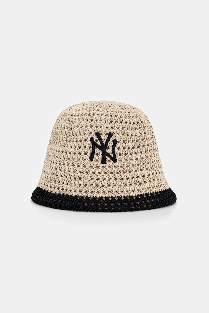 New Era kapelusz bucket pleciony KNITTED BUCKET NYY beżowy 60856308