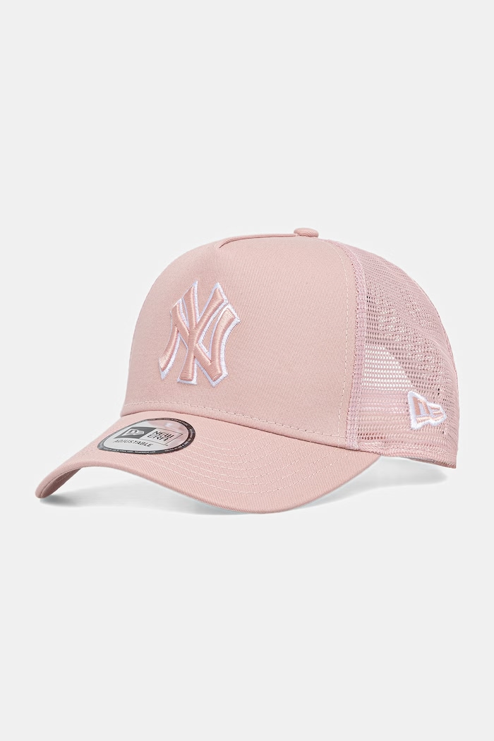 New Era czapka z daszkiem trucker OUTLINE EF TRUCKER NYY różowy 60856375