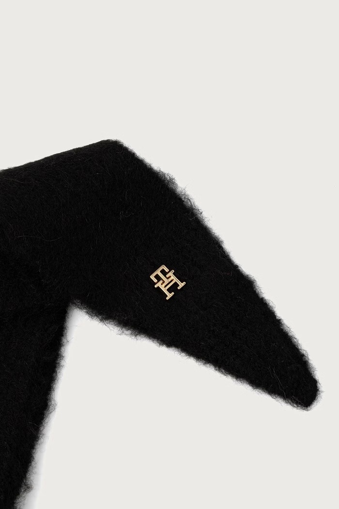 Tommy Hilfiger Kaptur damski z dodatkiem wełny AW0AW19292 czarny AW26