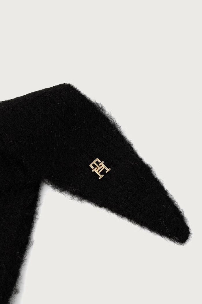 Tommy Hilfiger Kaptur damski z dodatkiem wełny AW0AW19292 czarny AW26