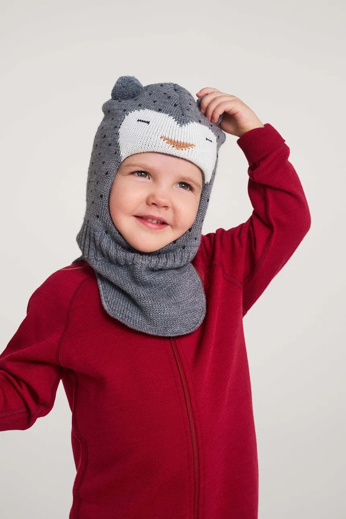 Kominiarka dziecięca z wełną merino Ilmeet Reima szary 5300372A.9BY2