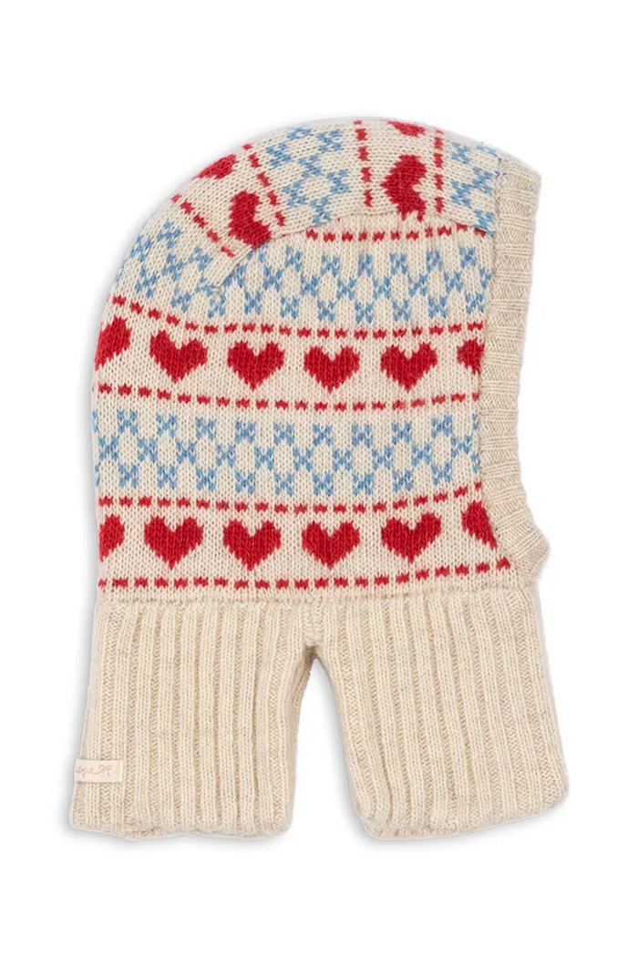 Konges Sløjd Kominiarka dziecięca z wełną BELOU BALACLAVA beżowy KS105904.9BY2