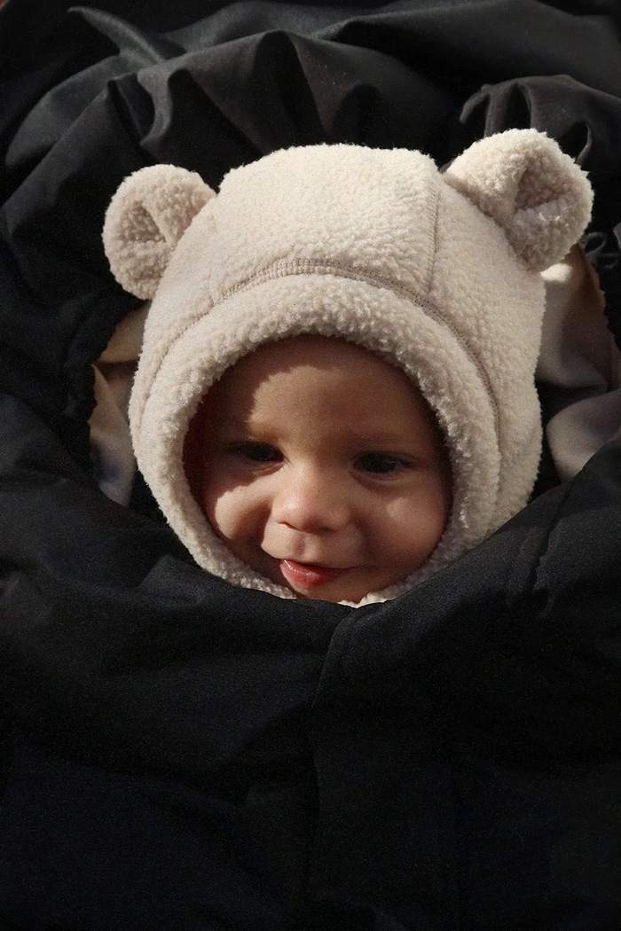 Konges Sløjd passamontagna per bambini in pile SAFA HELMET GRS beige KS105768.9BY2