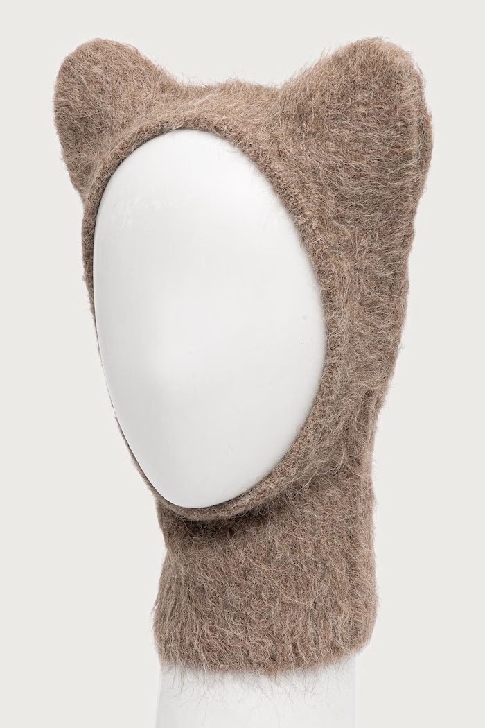 Akcesoria Maison Kitsuné Fox Ears kominiarka z wełną alpaki MRUAH05KT1232 beżowy