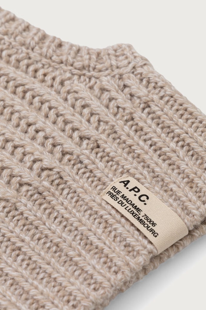 Akcesoria A.P.C. kaptur wełniany cagoule alix WVBBR.M25120 beżowy