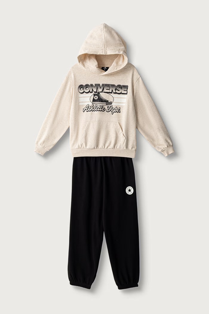 Converse Komplet dresowy dziecięcy z bawełną czarny 9CH949.9BY2