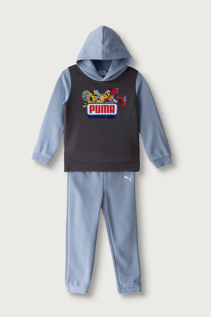 Puma Komplet dresowy dziecięcy z bawełną PUMA X TRANSFORMERS MINICATS Loungewear Set INF niebieski 637631