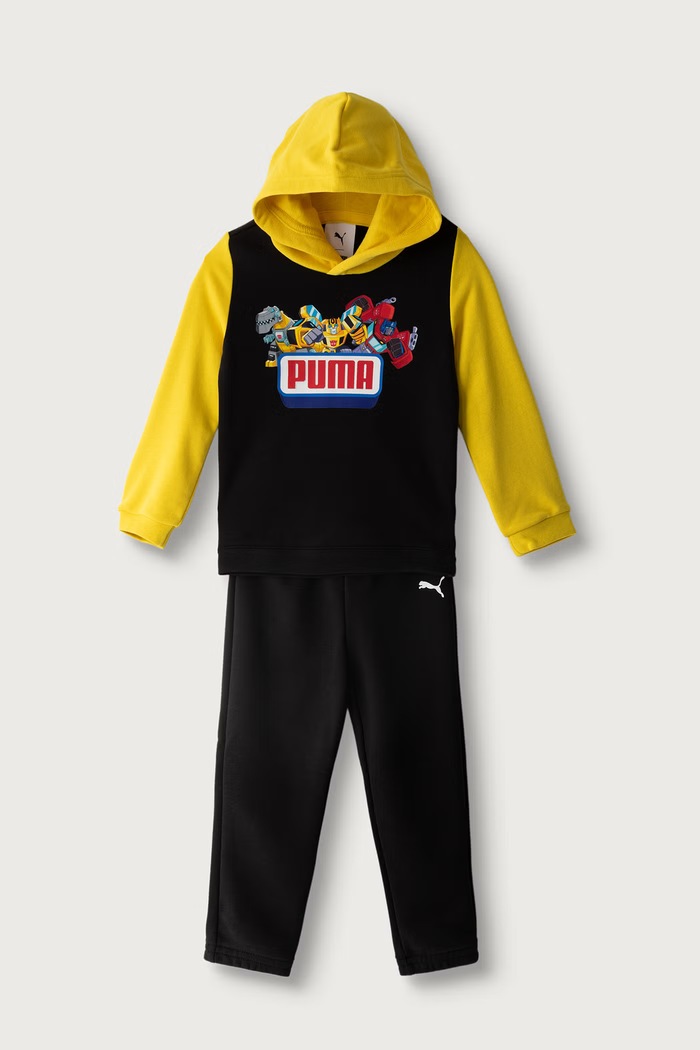 Puma Komplet dresowy dziecięcy z bawełną PUMA X TRANSFORMERS MINICATS Loungewear Set INF czarny 637631
