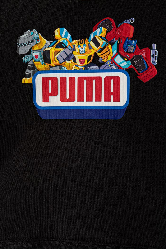 Chłopiec Puma Komplet dresowy dziecięcy z bawełną PUMA X TRANSFORMERS MINICATS Loungewear Set INF 637631 czarny