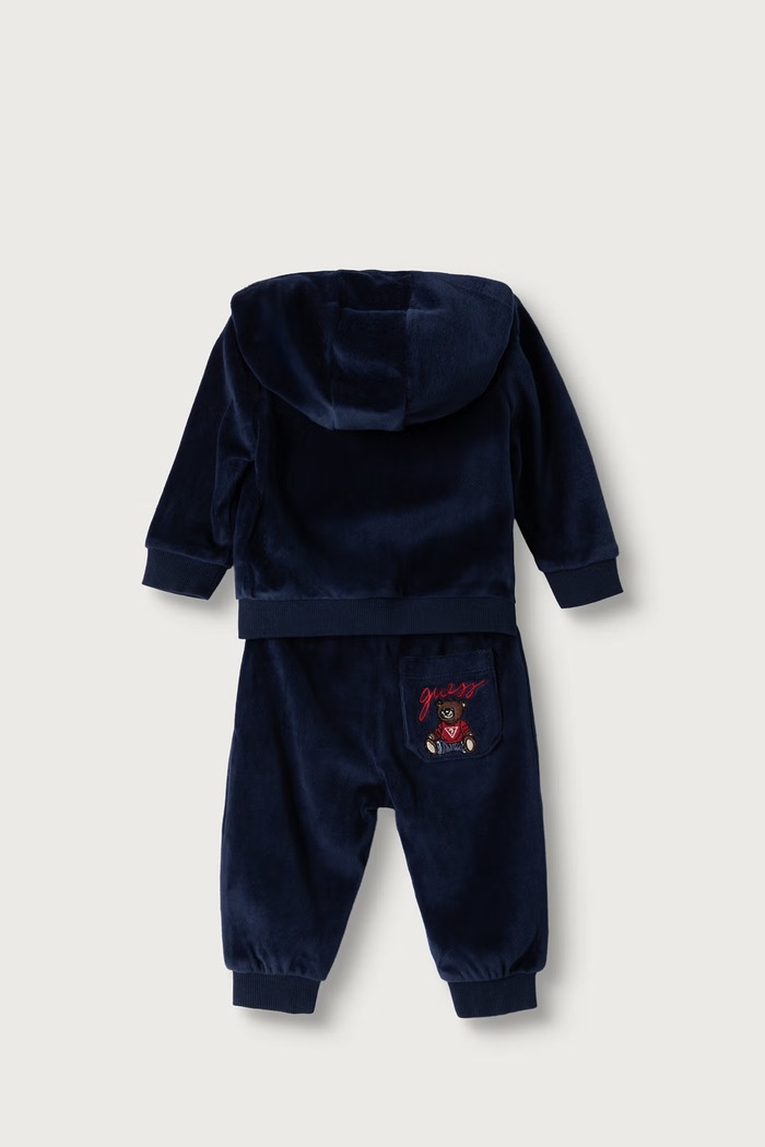 Guess Komplet dresowy niemowlęcy z bawełną I6YG19.K6487.9BY2 granatowy AW26