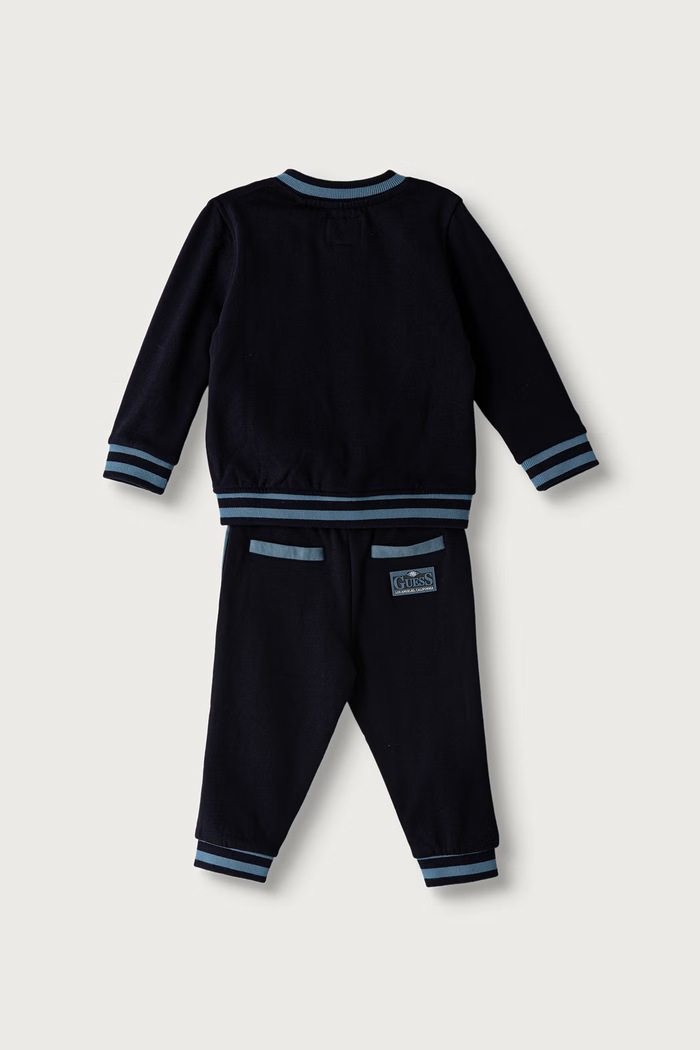 Guess Komplet dresowy niemowlęcy bawełniany I6BG09.K5815.9BY2 granatowy AW26