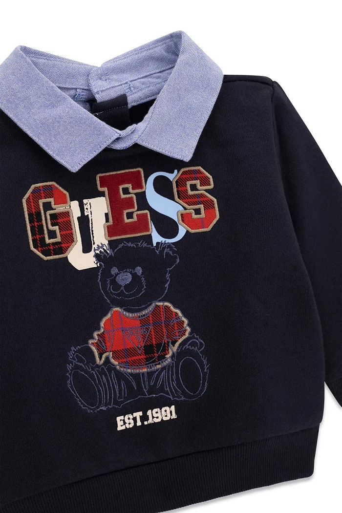 Chłopiec Guess Komplet codzienny niemowlęcy z bawełną I6BG06.K5811.9BY2 granatowy
