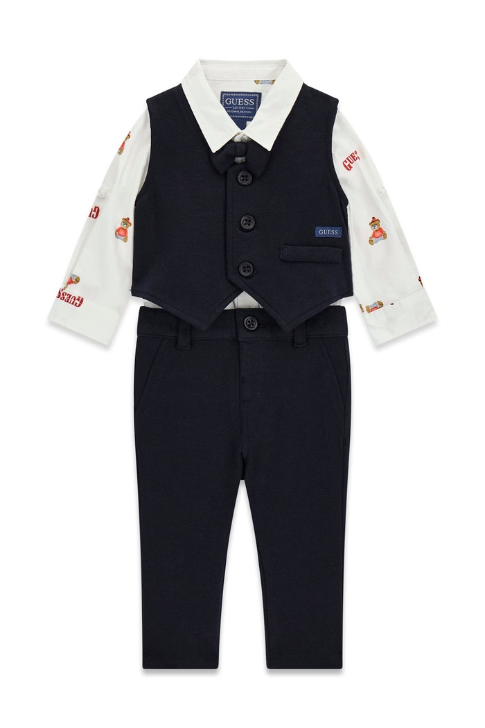 Guess Komplet niemowlęcy z bawełną granatowy I6BG05.K6216.9BY2