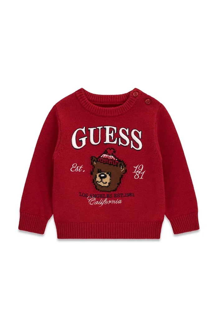 Guess Komplet dresowy niemowlęcy z wiskozą czerwony I6BG04.Z1273.9BY2