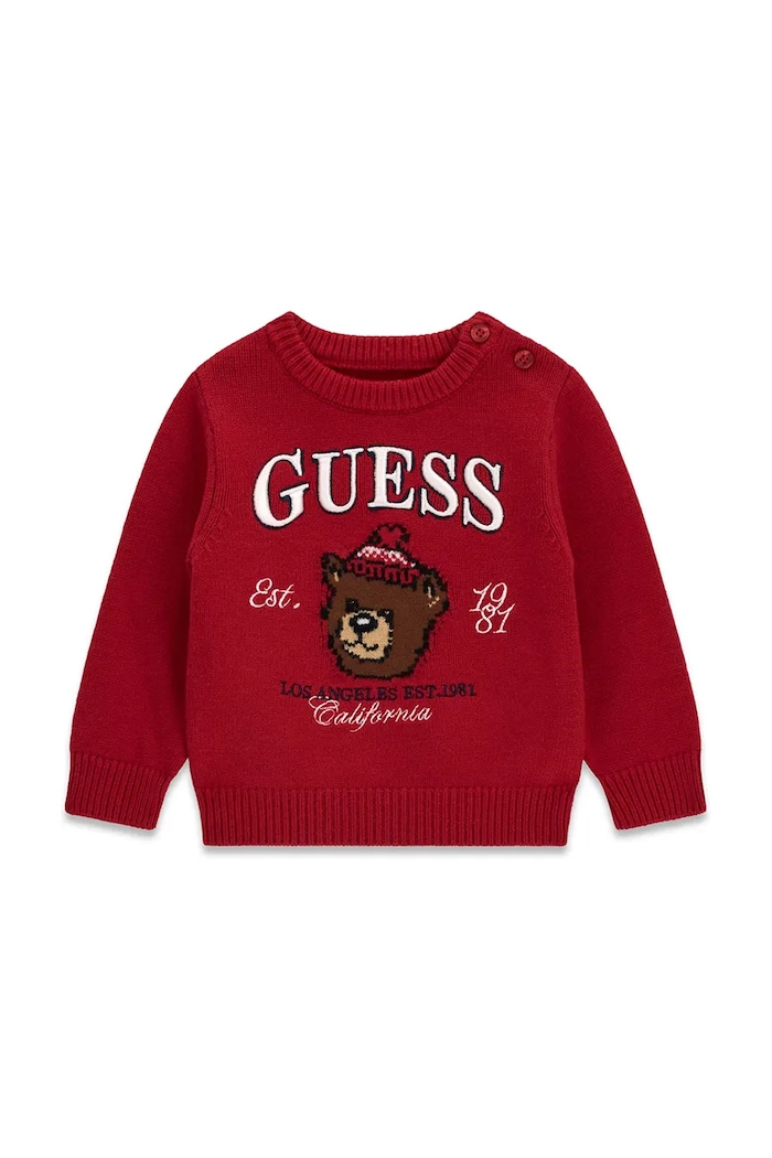 Guess Komplet dresowy niemowlęcy z wiskozą czerwony I6BG04.Z1273.9BY2