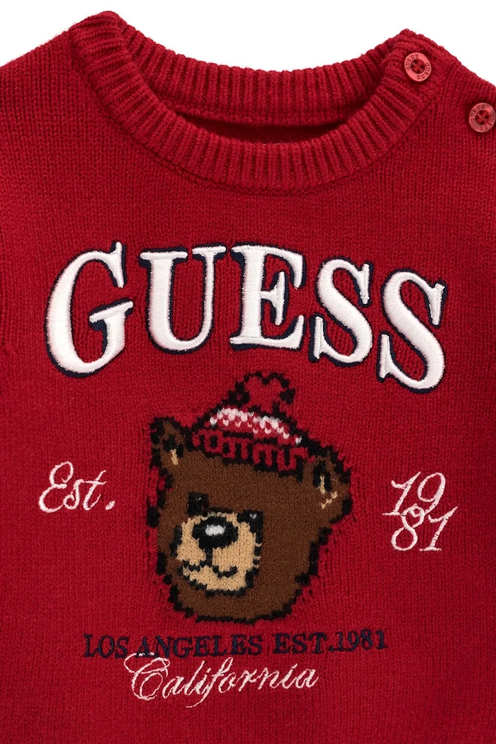 Chłopiec Guess Komplet dresowy niemowlęcy z wiskozą I6BG04.Z1273.9BY2 czerwony