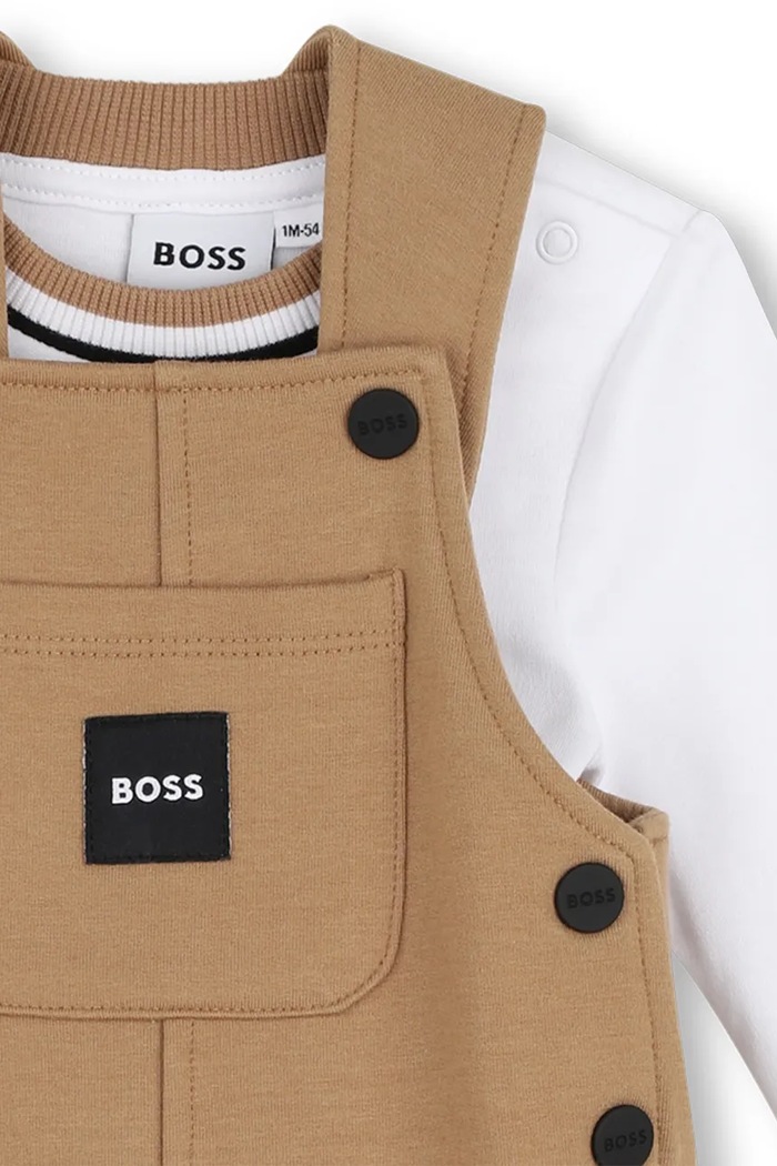 BOSS komplet niemowlęcy z bawełną beżowy J53301