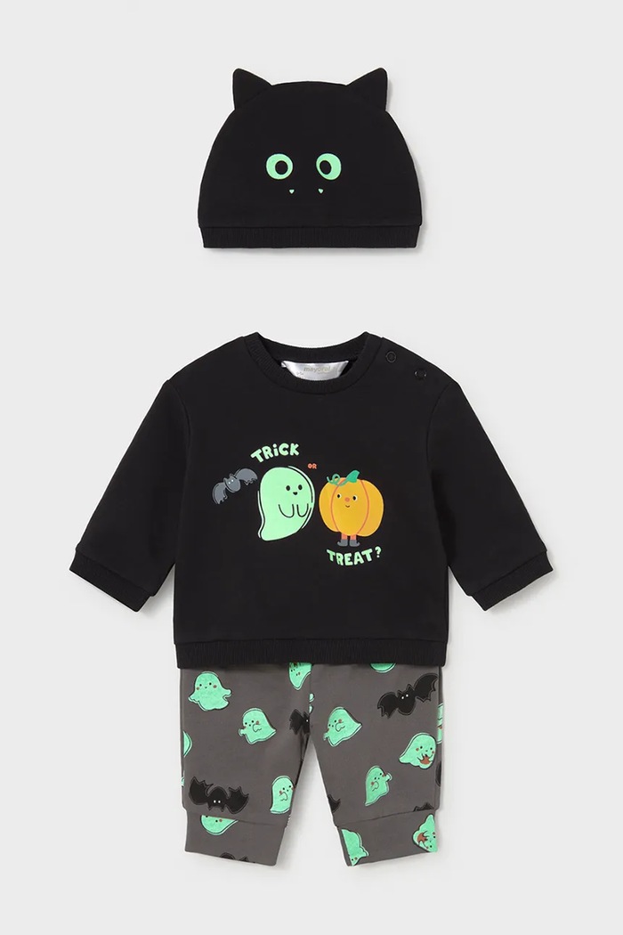 Хлопчик Mayoral Newborn трикотажний комплект дитячий бавовняний з еластаном 2684.2U.Newborn.9BY2 чорний