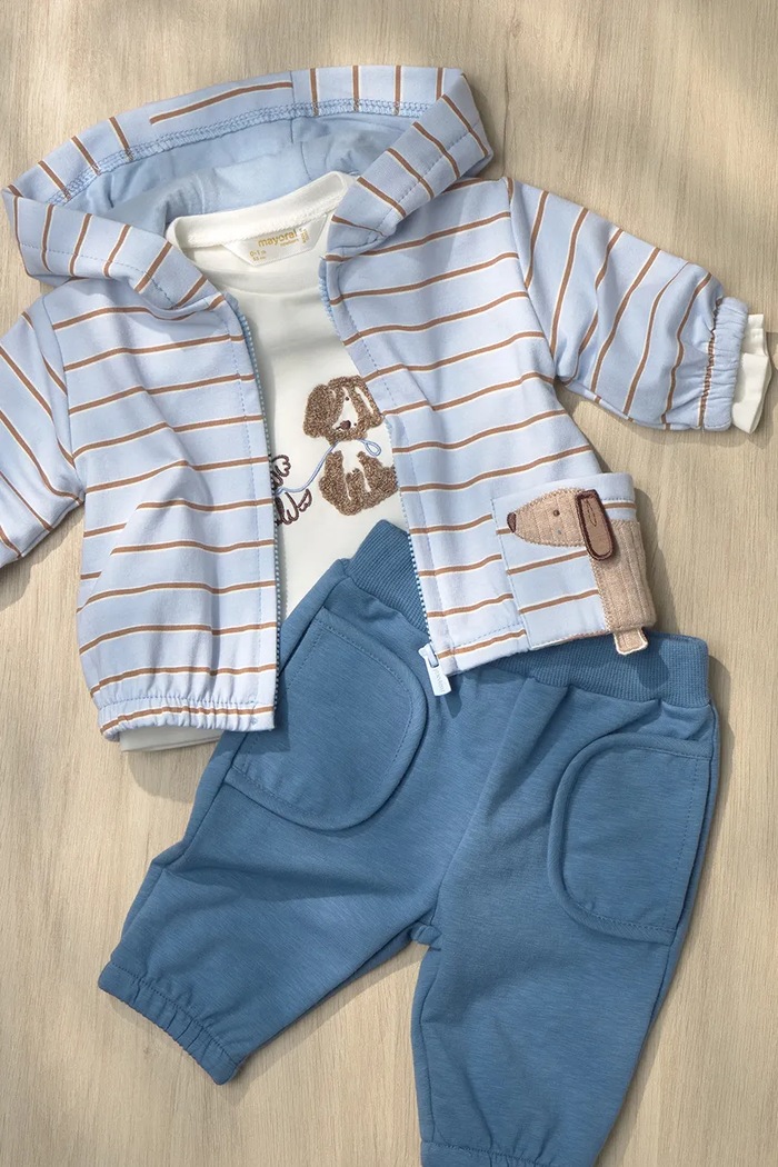 Σετ φόρμας βρεφικό με βαμβάκι Mayoral Newborn μπλε 2671.1J.Newborn.9BY2