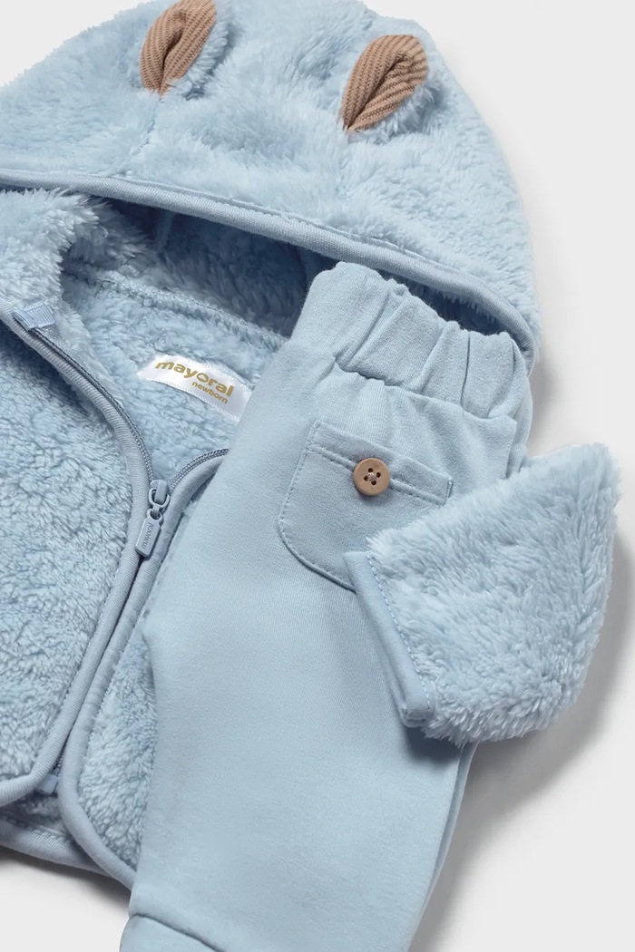 Komplet dresowy niemowlęcy z bawełną Mayoral Newborn 2670.1H.Newborn.9BY2 niebieski