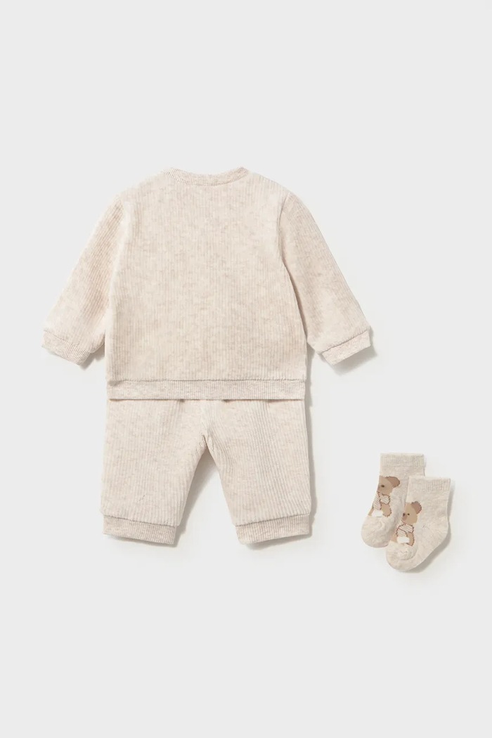Mayoral Newborn Komplet codzienny niemowlęcy z bawełną 2669.1F.Newborn.9BY2 beżowy AW26
