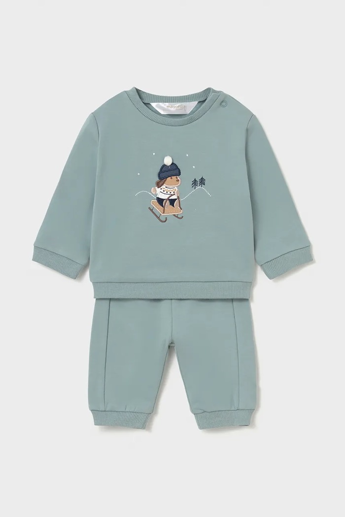 Mayoral Newborn трикотажний комплект для немовлят бавовняний з еластаном 2666.1G.Newborn.9BY2 бірюзовий AW26