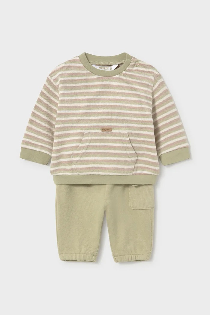 Mayoral Newborn καθημερινό σετ βρεφικό με βαμβάκι 2665.1E.Newborn.9BY2 πράσινο AW26