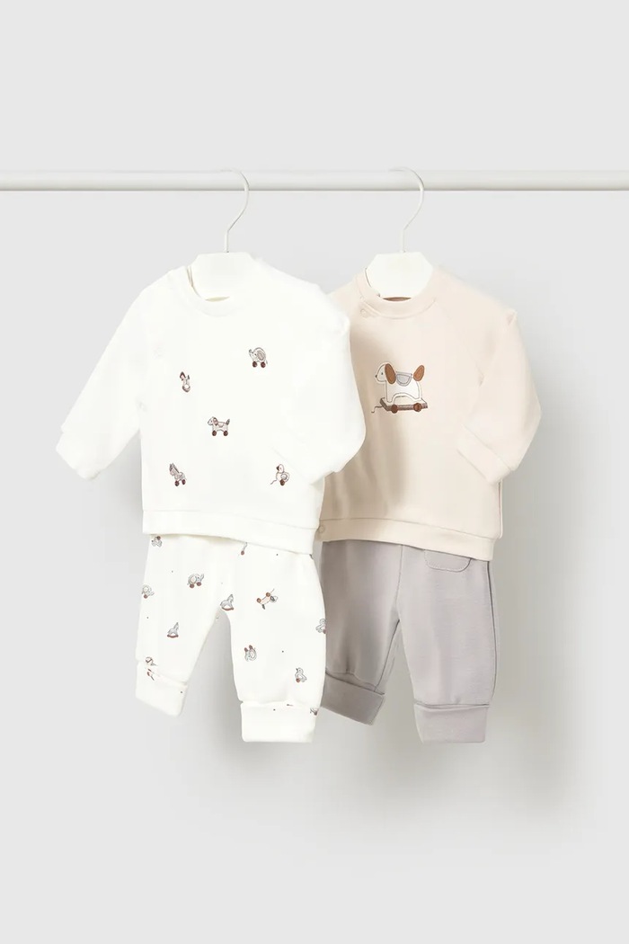 Mayoral Newborn komplet trenirka za bebe od pamuka s elastanom bež 2664.1B.Newborn.9BY2