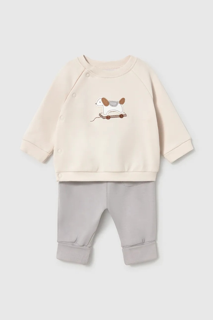Mayoral Newborn komplet trenirka za bebe od pamuka s elastanom 2664.1B.Newborn.9BY2 bež AW26
