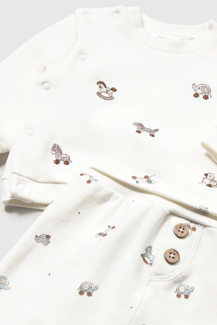 Mayoral Newborn komplet trenirka za bebe od pamuka s elastanom bež 2664.1B.Newborn.9BY2