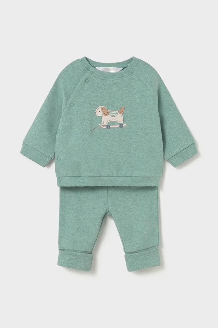 Mayoral Newborn Tepláková súprava dojčenská bavlnená s elastanom 2664.1B.Newborn.9BY2 tyrkysová AW26