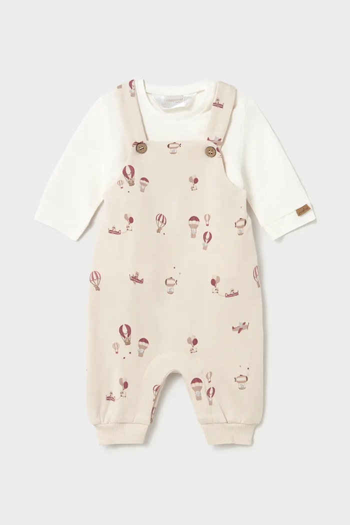 Mayoral Newborn трикотажний комплект для немовлят бавовняний з еластаном бежевий 2663.1G.Newborn.9BY2