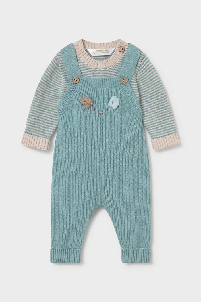 Mayoral Newborn трикотажный комплект для младенцев из хлопка 2603.1F.Newborn.9BY2 бирюзовый AW26