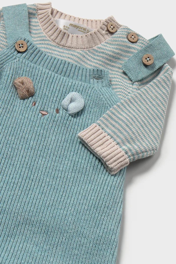 Mayoral Newborn трикотажный комплект для младенцев из хлопка бирюзовый 2603.1F.Newborn.9BY2