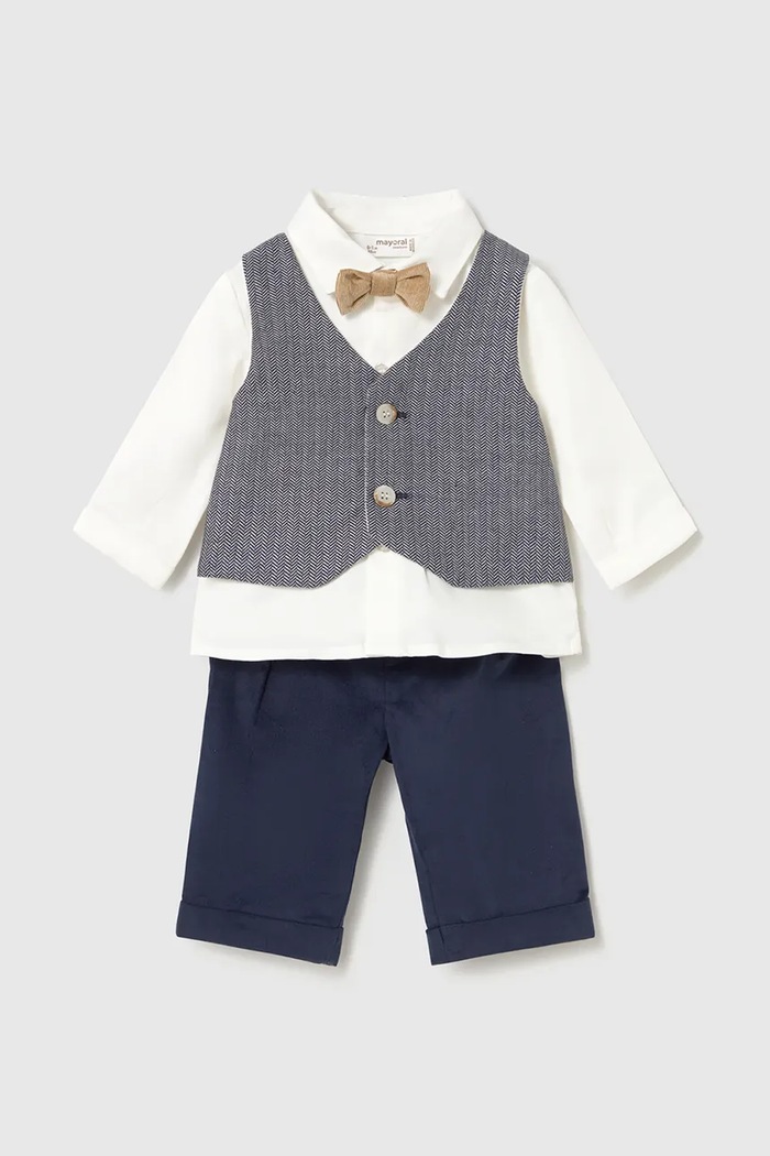 Mayoral Newborn Set kojenecký s bavlnou námořnická modř 2524.1K.Newborn.9BY2