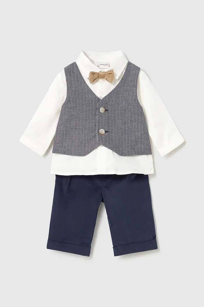 Mayoral Newborn Set kojenecký s bavlnou námořnická modř 2524.1K.Newborn.9BY2