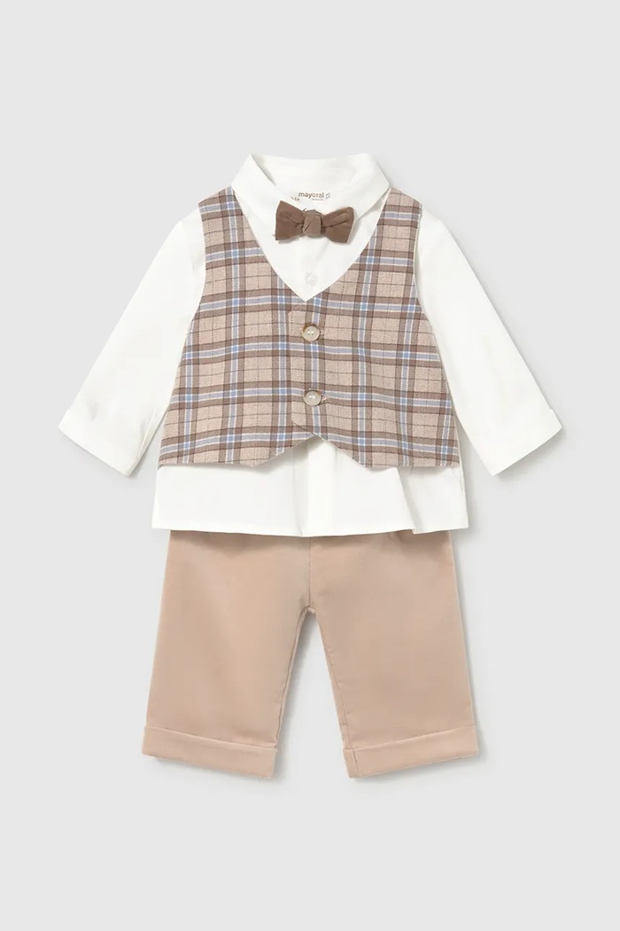 Mayoral Newborn komplet za bebe s pamukom bež 2524.1K.Newborn.9BY2