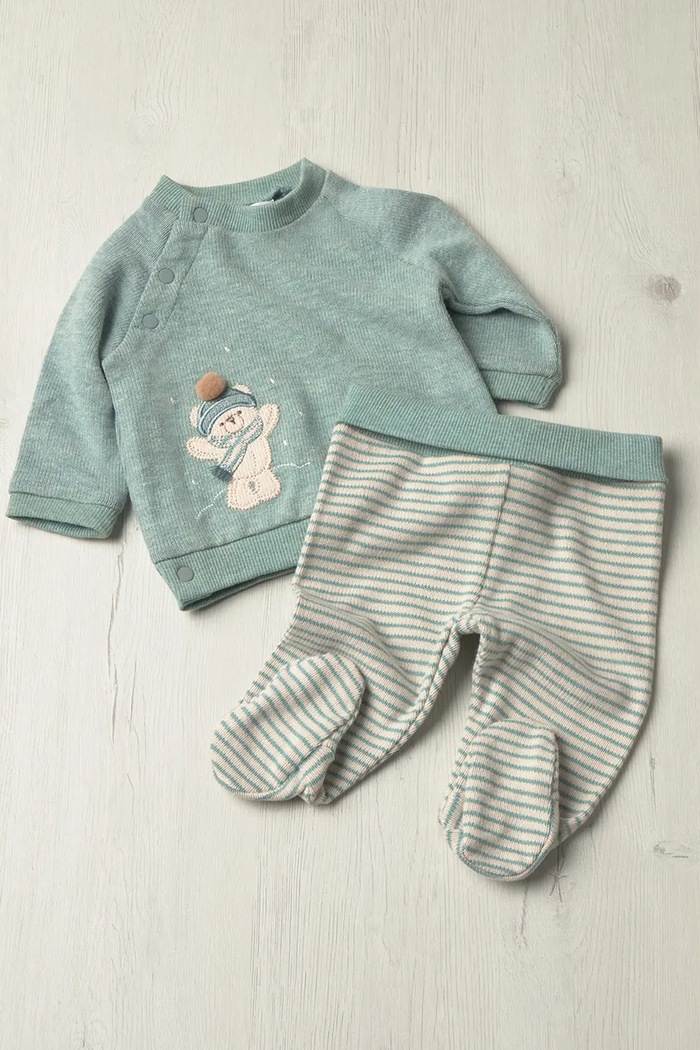 Комплект для младенцев с хлопком Mayoral Newborn 2519.1F.Newborn.9BY2 бирюзовый
