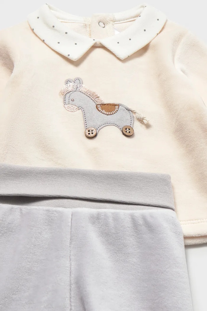 Хлопчик Mayoral Newborn трикотажний комплект для немовлят з бавовною 2518.1B.Newborn.9BY2 сірий