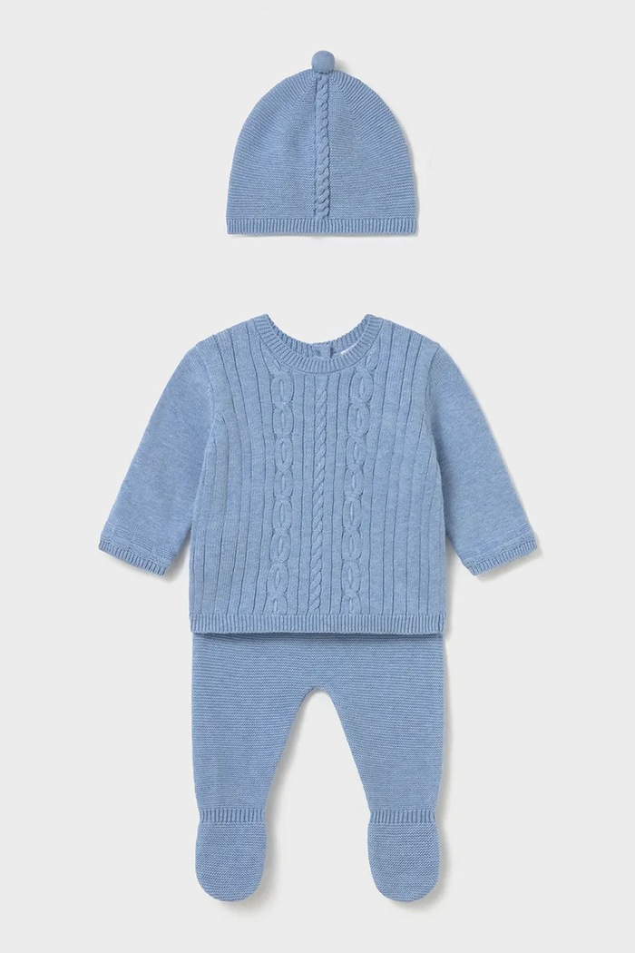 Mayoral Newborn Комплект за бебе от памук син 2503.1D.Newborn.9BY2